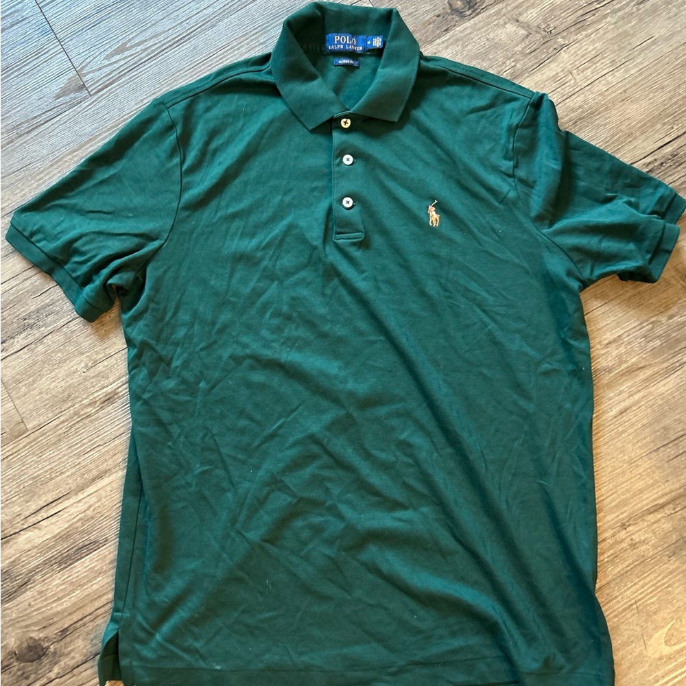 Polo by Ralph Lauren Men's Green Polo Shirt Size Medium